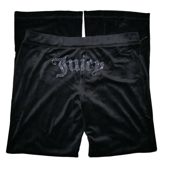 JUICY COUTURE Velour Tracksuit Matching 2 PC Set Bling Sweatsuit Black NWT - Picture 8 of 14